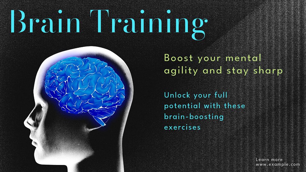 Brain training blog banner template, editable text