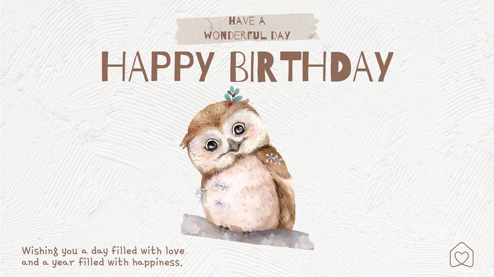 Happy birthday blog banner template, editable text