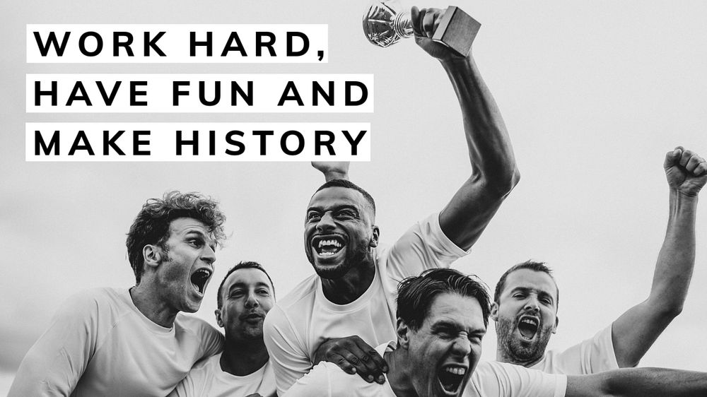 Work hard & have fun blog banner template, editable text