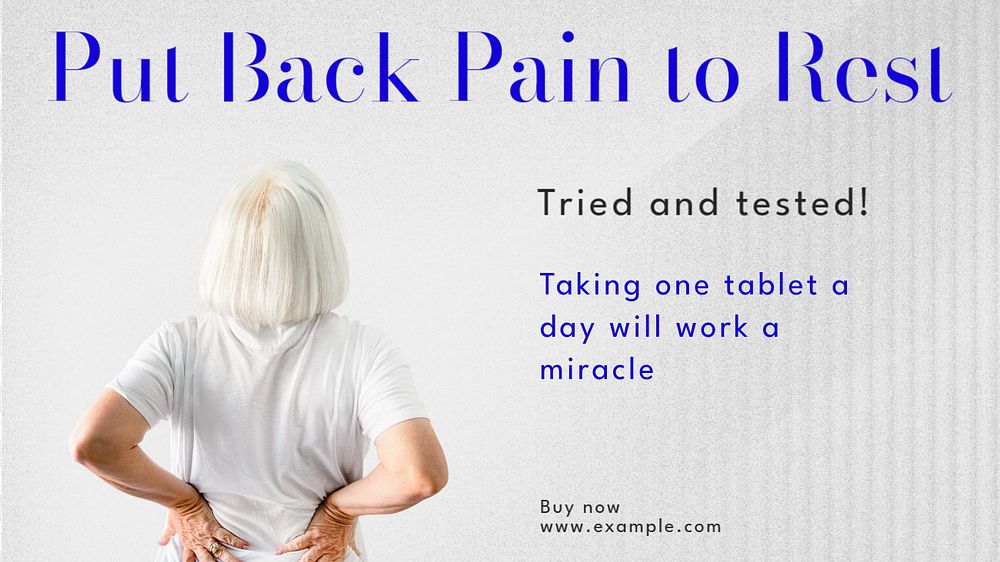 Back pain blog banner template, editable text