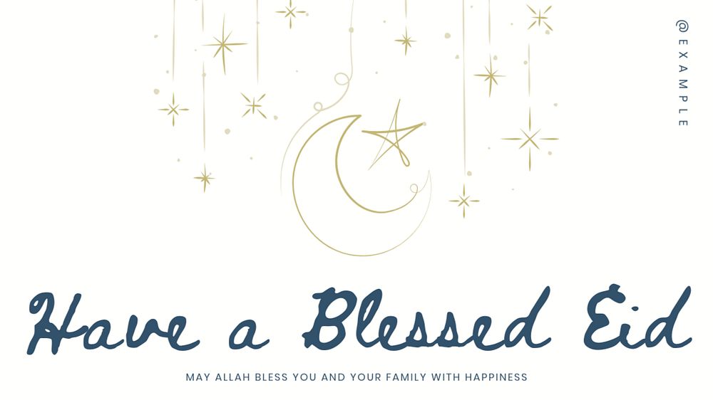 Have a blessed Eid blog banner template, editable text