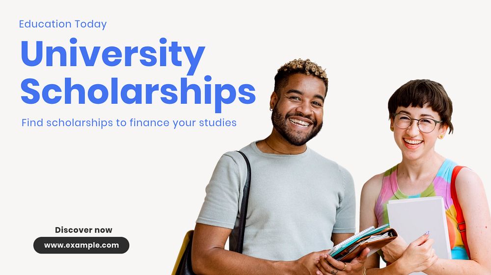 University scholarship blog banner template, editable text