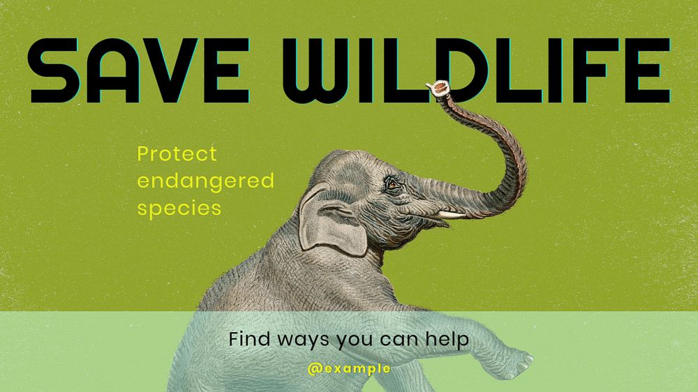 Save the wildlife blog banner template, editable text