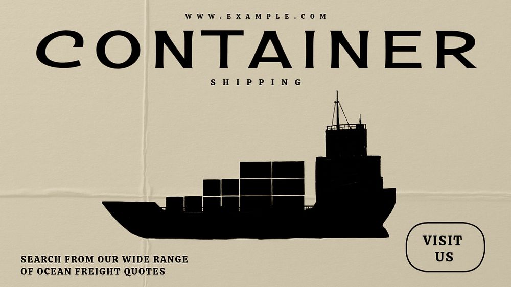 Container shipping blog banner template, editable text