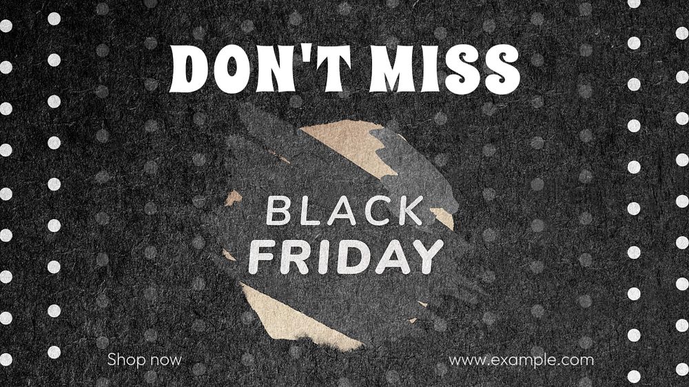 Black Friday blog banner template, editable text