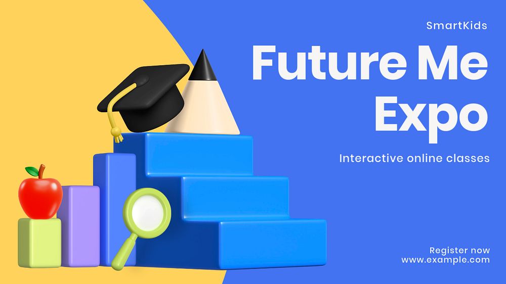 Future me expo blog banner template, editable text