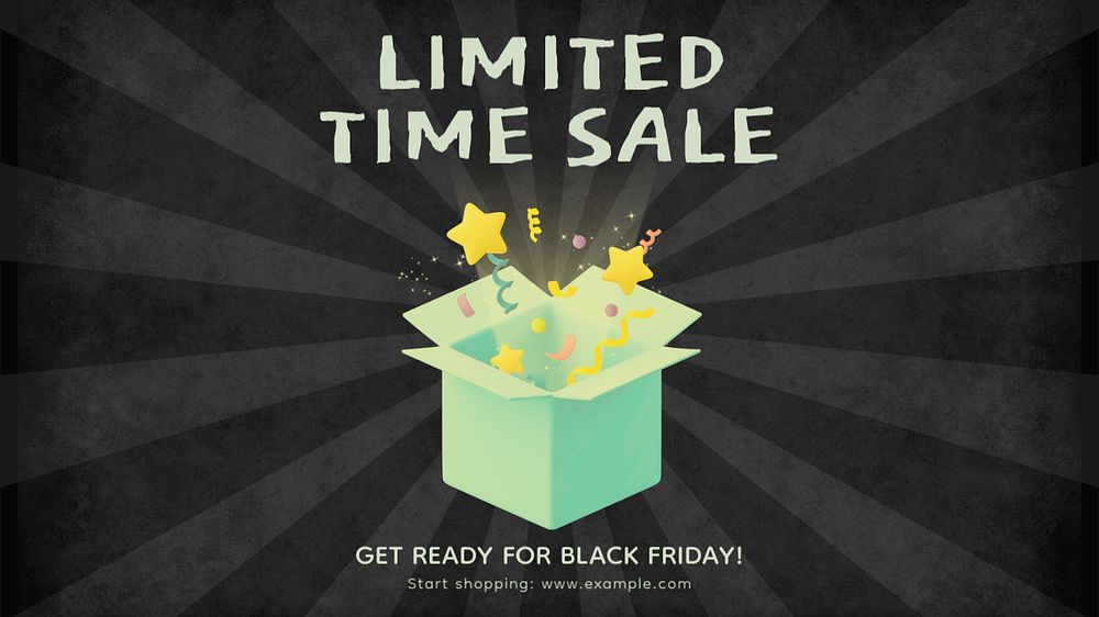 Black Friday sale blog banner template, editable text