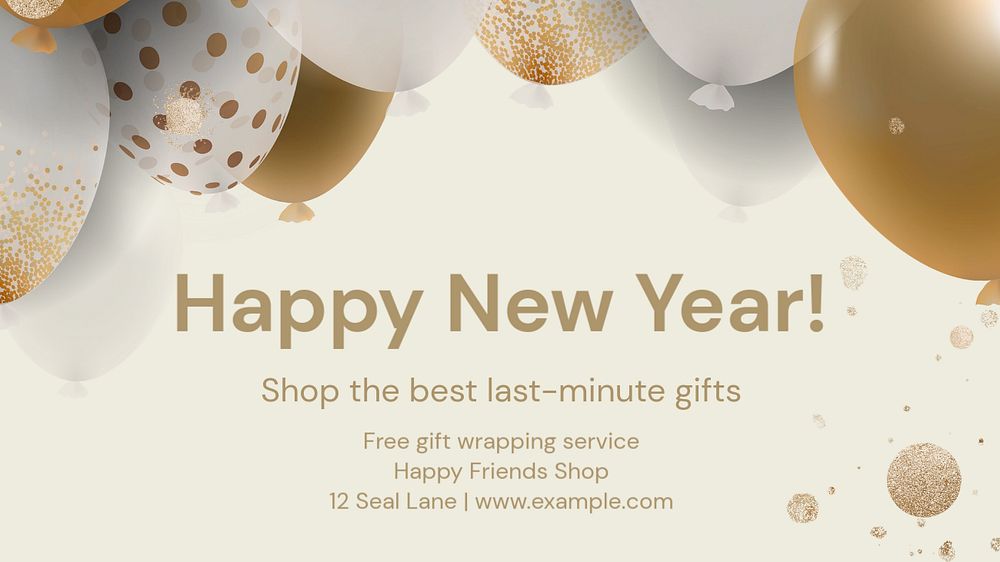 New year sale  blog banner template, editable text