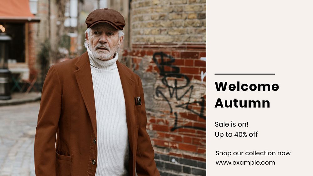 Welcome Autumn blog banner template, editable text