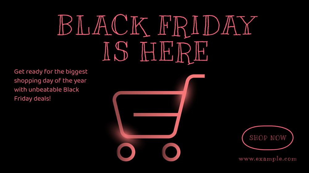 Black Friday  blog banner template, editable text