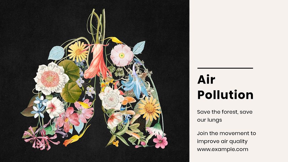 Air pollution blog banner template, editable text