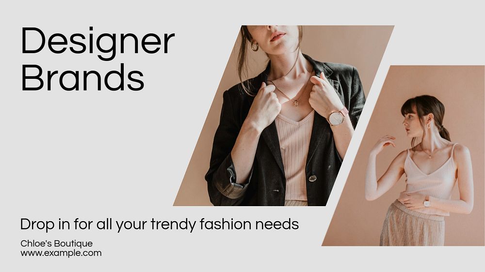 Designer brands blog banner template, editable text