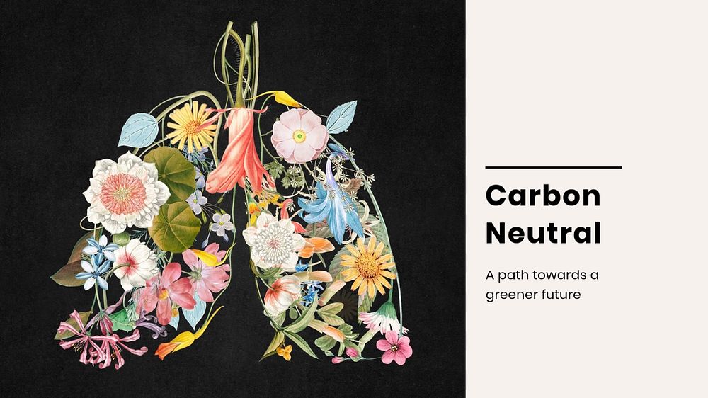 Carbon neutral blog banner template, editable text