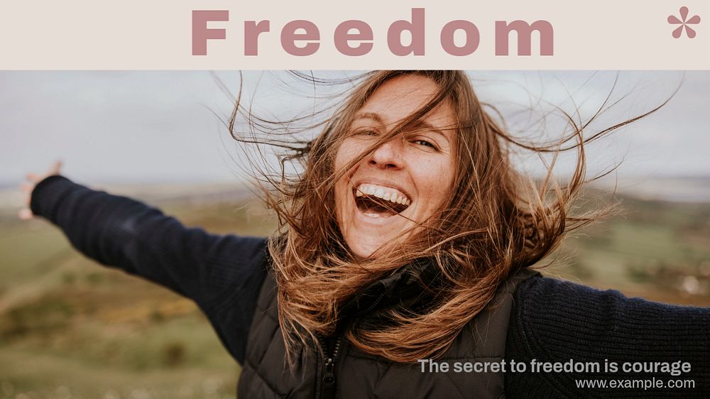 Freedom quote blog banner template, editable text