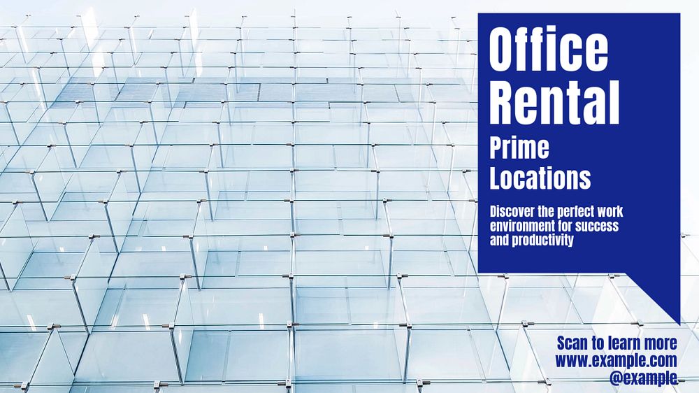 Office rental Facebook cover template, editable design