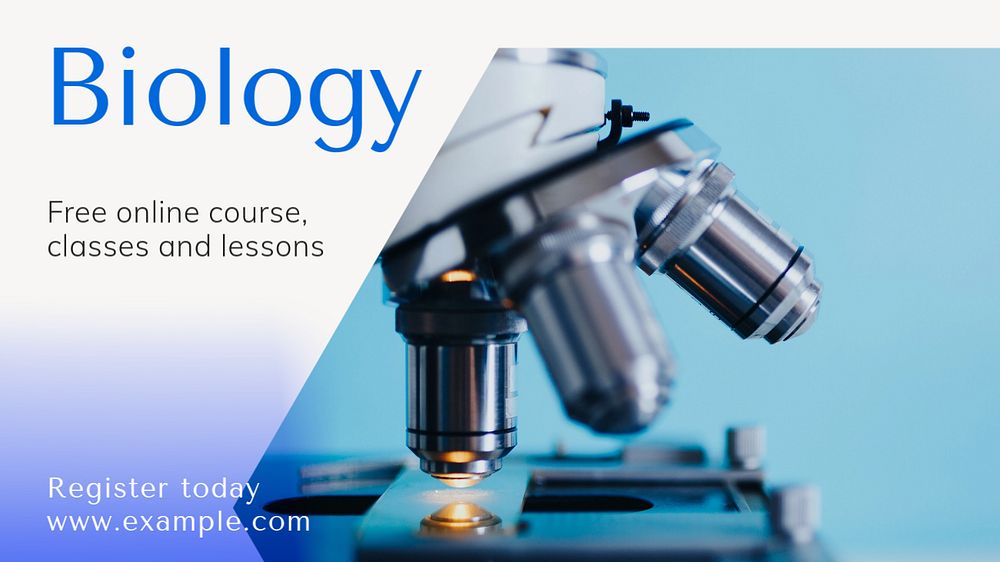 Biology course  blog banner template, editable text