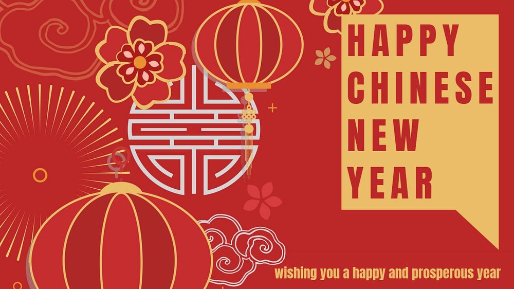 Chinese new year blog banner template, editable text