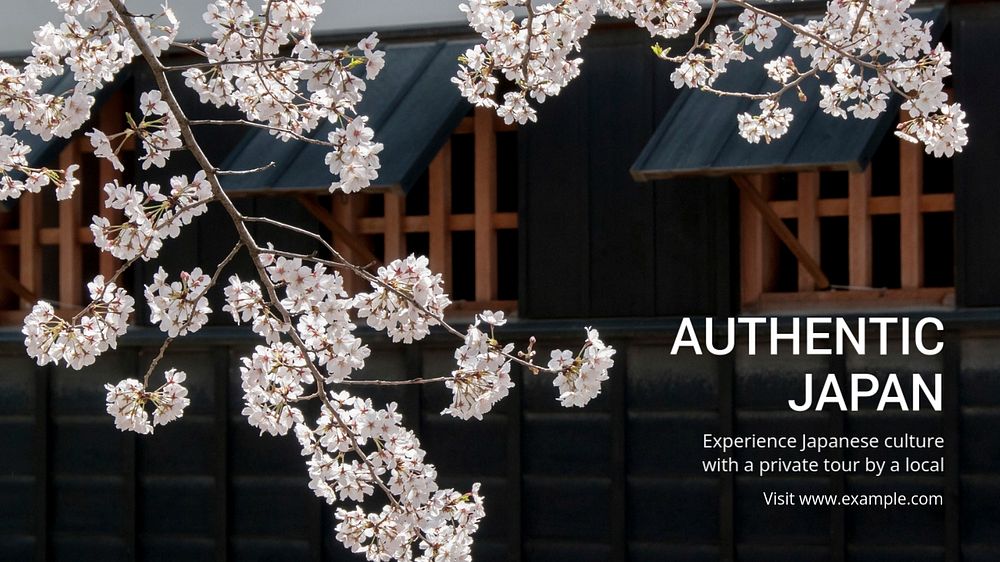 Authentic Japan  blog banner template, editable text