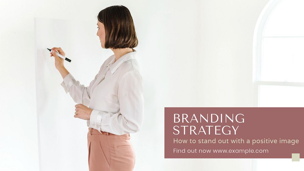 Branding strategy blog banner template, editable text