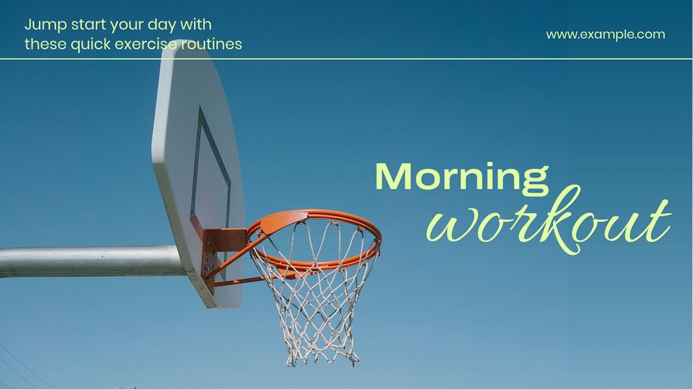 Morning workout routine blog banner template, editable text