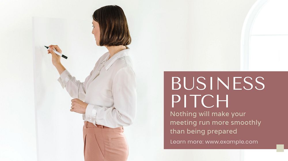 Business pitch  blog banner template, editable text