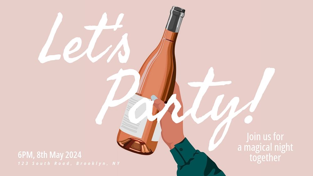 Let's party blog banner template, editable text