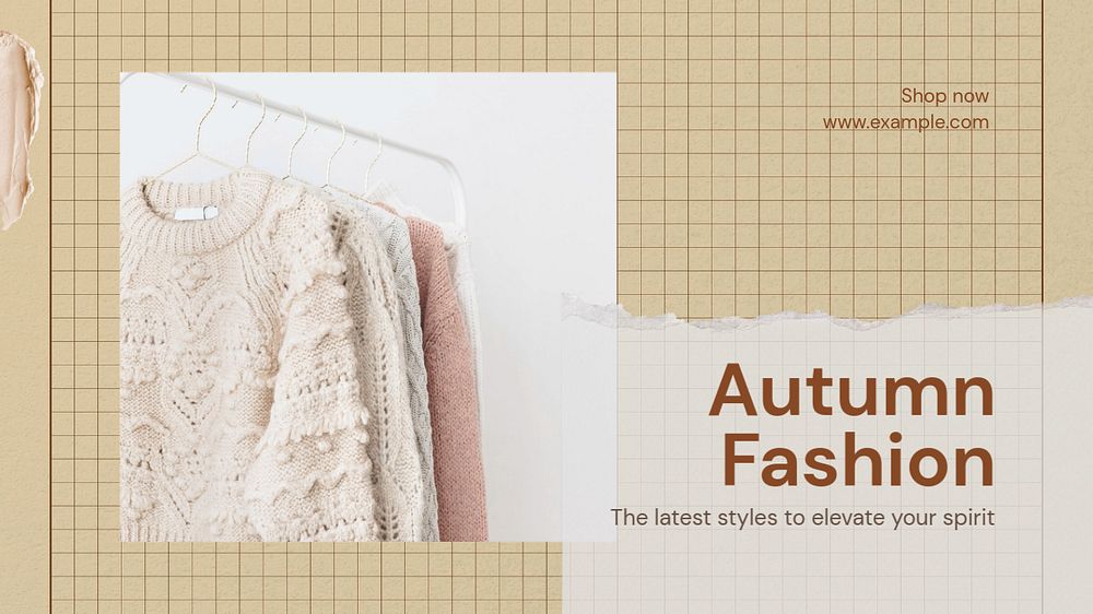 Autumn fashion Facebook cover template, editable design