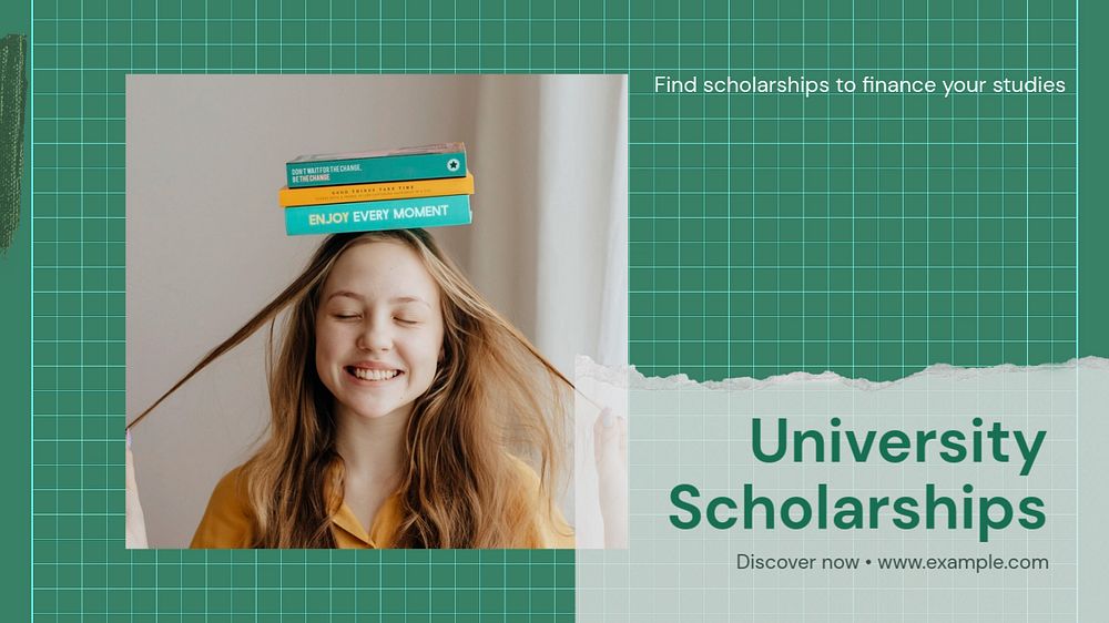 University scholarship Facebook cover template, editable design