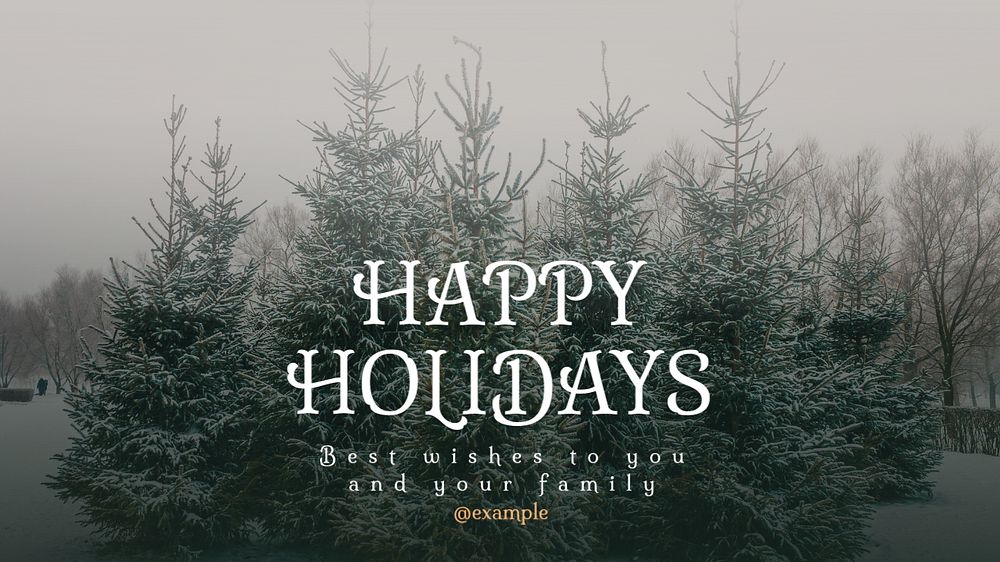 Happy holidays blog banner template, editable text