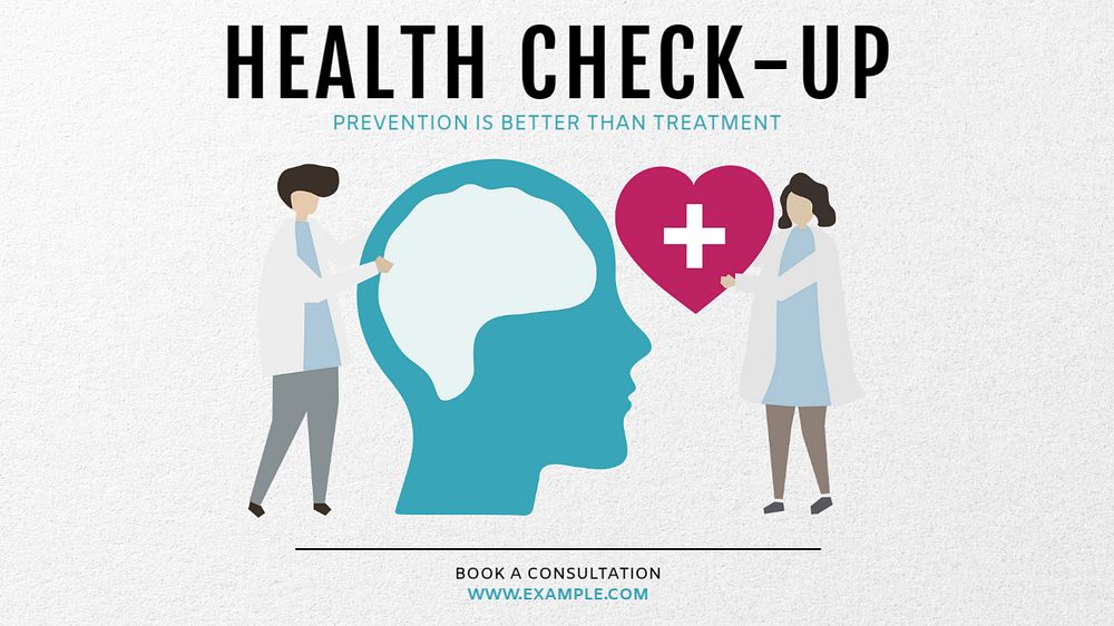 Health check-up  blog banner template, editable text