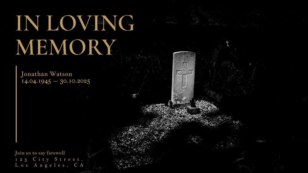 In loving memory blog banner template, editable text