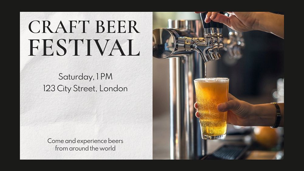 Craft beer festival  blog banner template, editable text