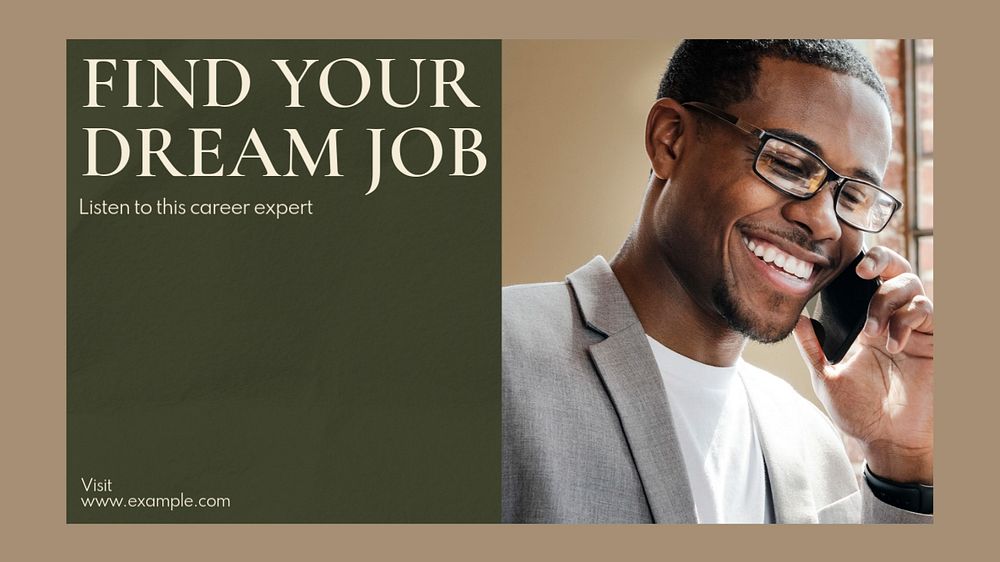 Dream job  blog banner template, editable text