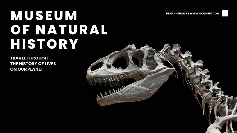 Museum blog banner template, editable text