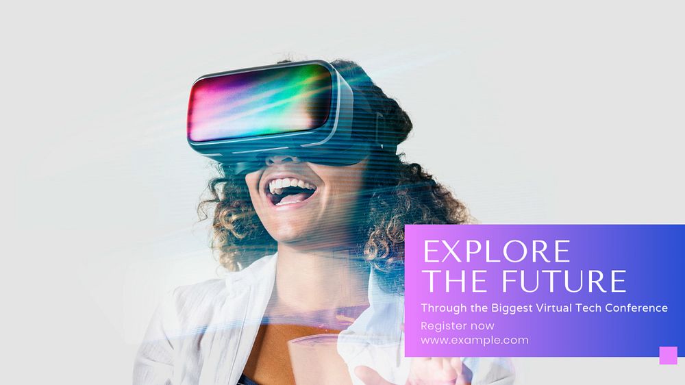 Explore the future  Facebook cover template, editable design