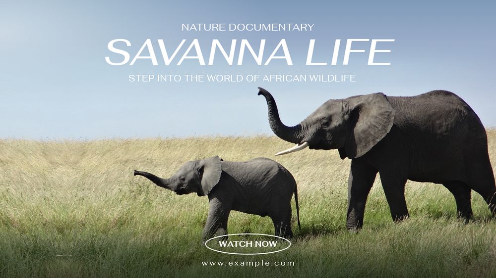 Savanna life blog banner template, editable text