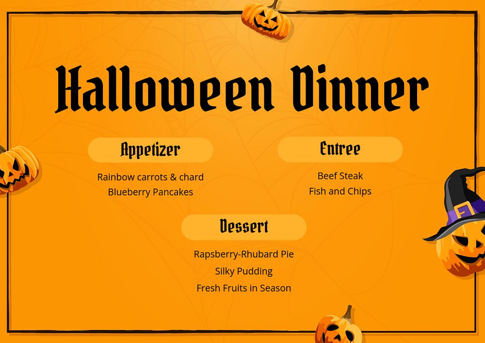 Restaurant menu template, editable design