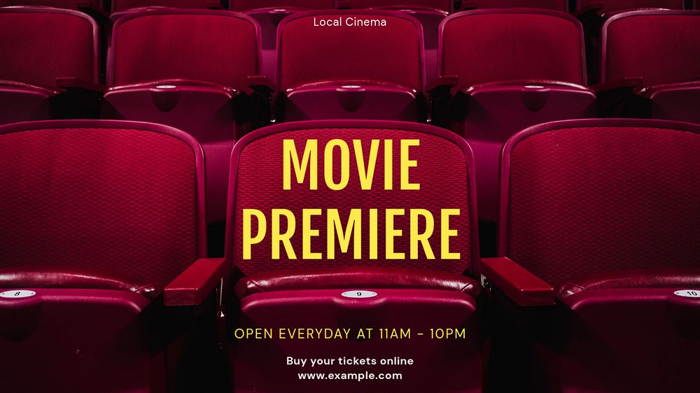 Movie premiere blog banner template, editable text