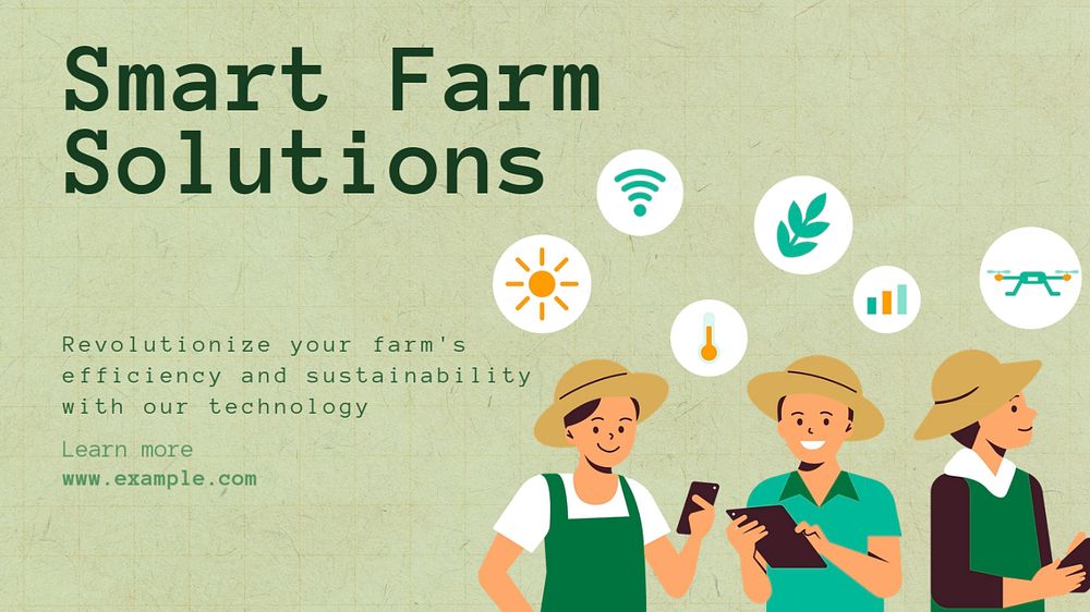 Smart farming  blog banner template, editable text