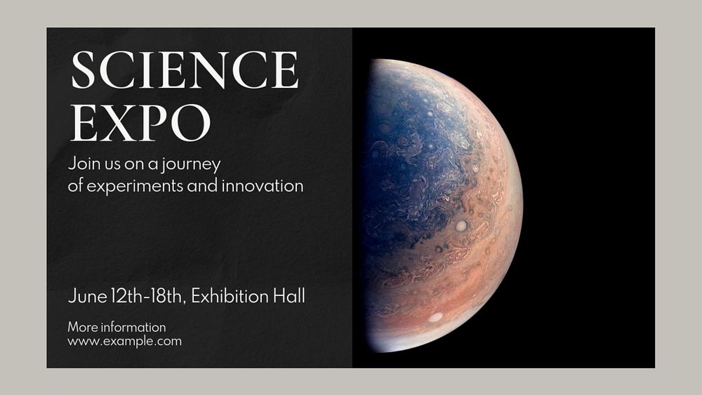 Science expo  blog banner template, editable text