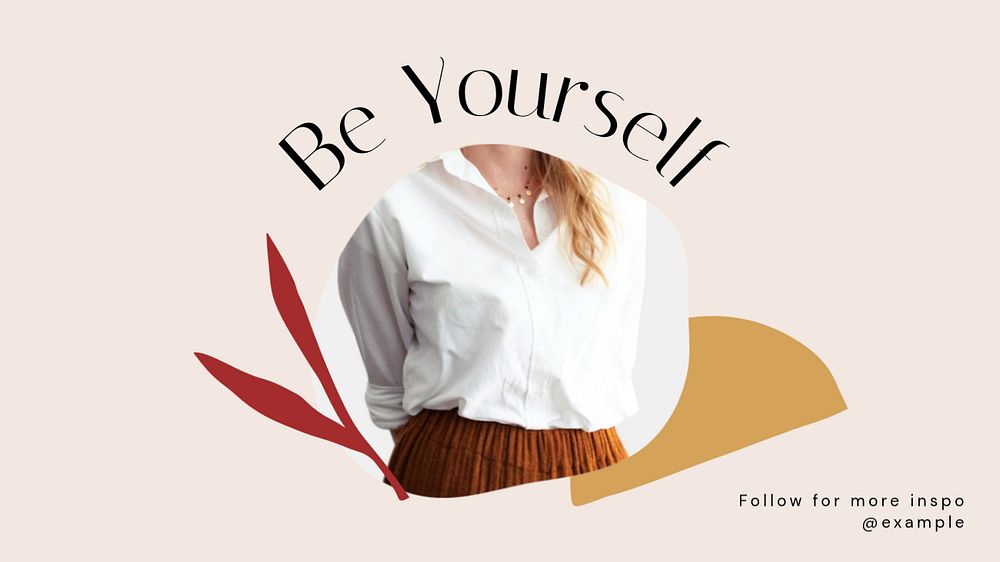 Be yourself  blog banner template, editable text