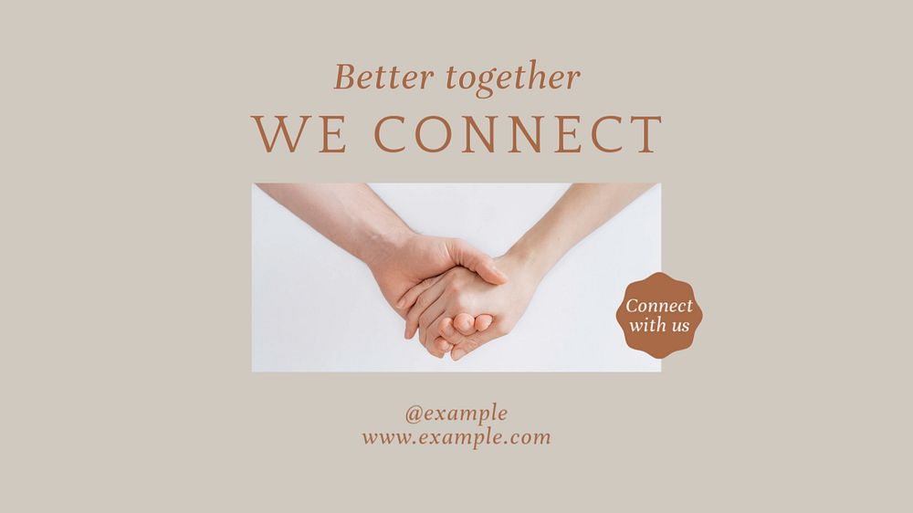 We connect blog banner template, editable text