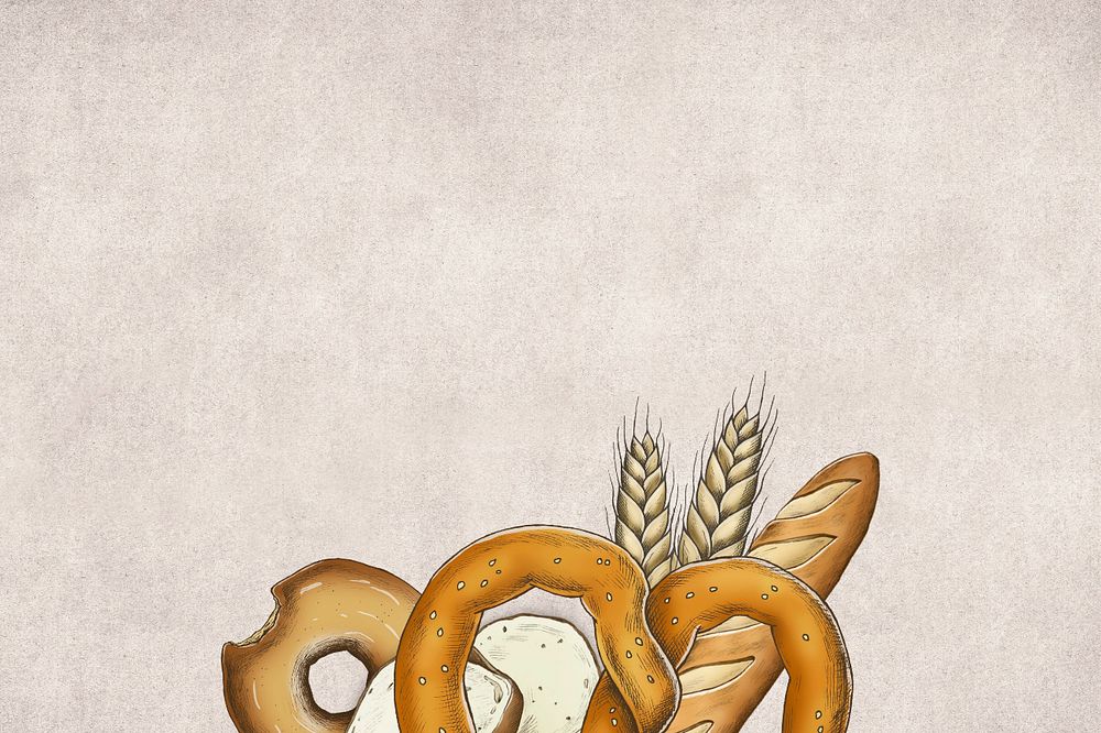 Bread border editable beige background