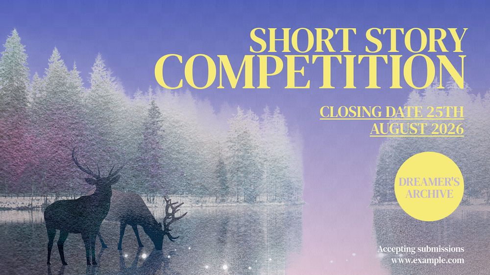 Short story competition  blog banner template, editable text