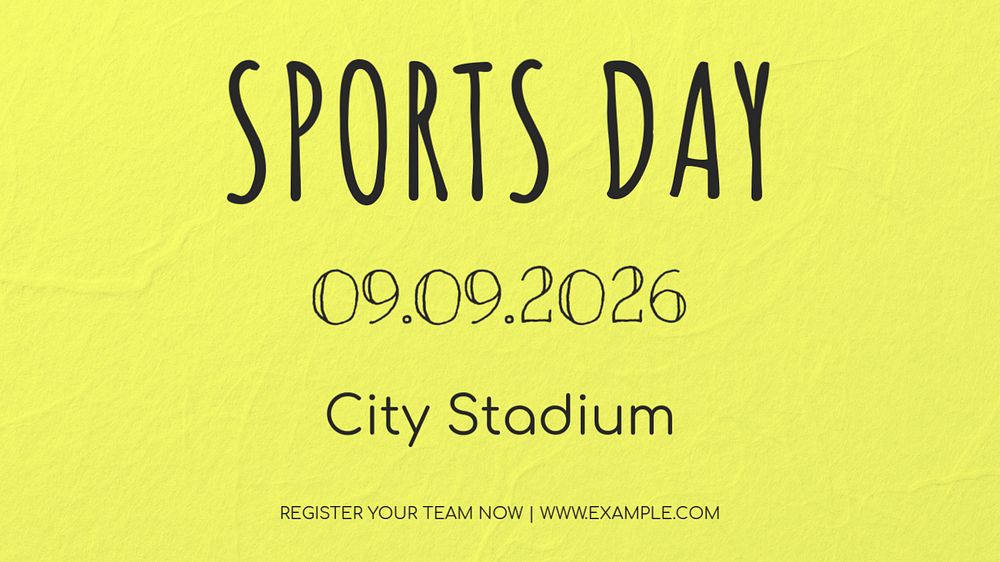 Sports day blog banner template, editable text