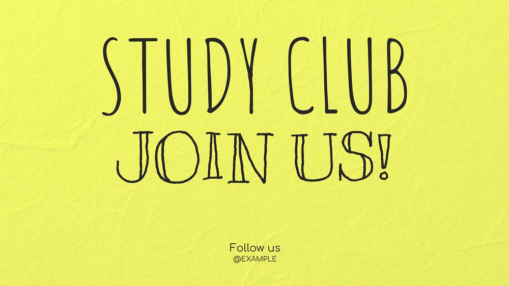 Study club blog banner template, editable text