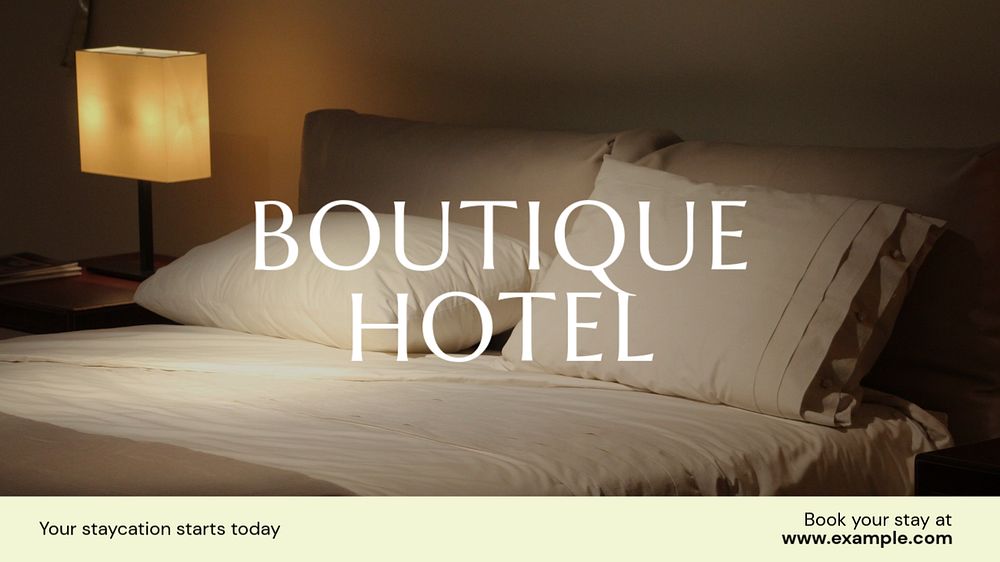 Boutique hotel blog banner template, editable text