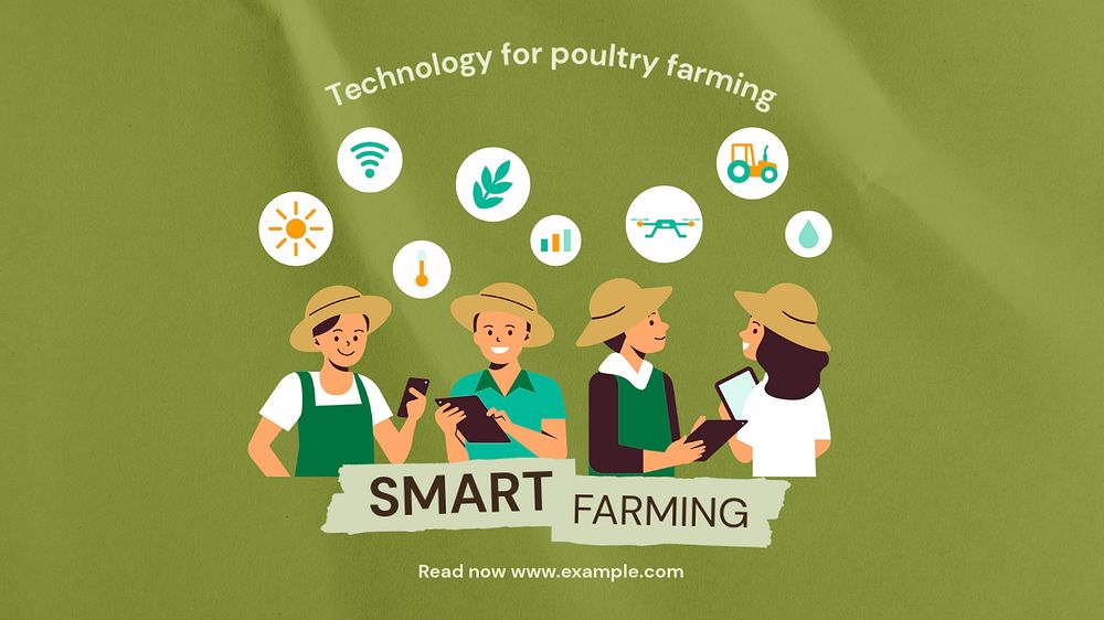 Smart farming  blog banner template, editable text