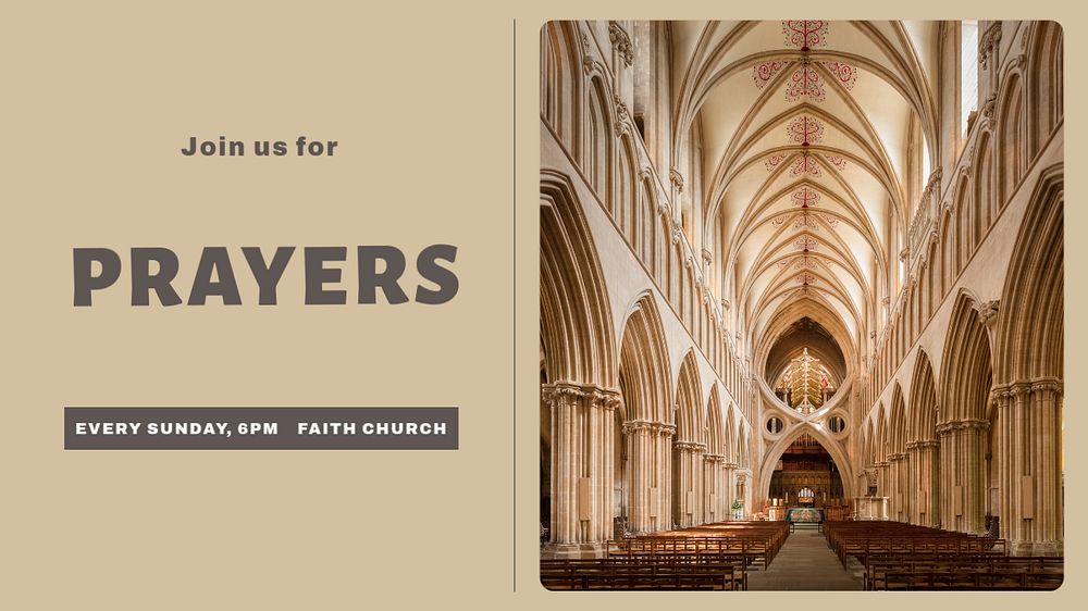 Prayers Facebook cover template, editable design