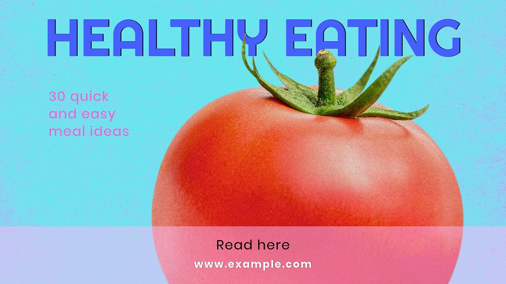 Healthy eating  blog banner template, editable text